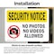Signmission No Photos Or Video Allowed OSHA Security Notice Sign, Vinyl Decal, 10in W x 7in L, 2PK OS-2PACK-SN-D-710-L-11617 - alternate 5